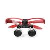 5W Head Magnifier Adjustable Spotlight Headlight Matte Frame 2.5X Binocular Magnifying Glass with Aluminum Box Red view 2