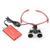 5W Head Magnifier Adjustable Spotlight Headlight Matte Frame 2.5X Binocular Magnifying Glass with Aluminum Box Red view 3