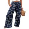 Angerella Women Summer High Waisted Trendy Lightweight Palazzo Pants Wide Leg Long Lounge Pant Trousers Dark Blue XL view 1