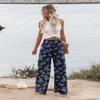 Angerella Women Summer High Waisted Trendy Lightweight Palazzo Pants Wide Leg Long Lounge Pant Trousers Dark Blue XL view 2