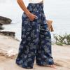 Angerella Women Summer High Waisted Trendy Lightweight Palazzo Pants Wide Leg Long Lounge Pant Trousers Dark Blue XL view 4
