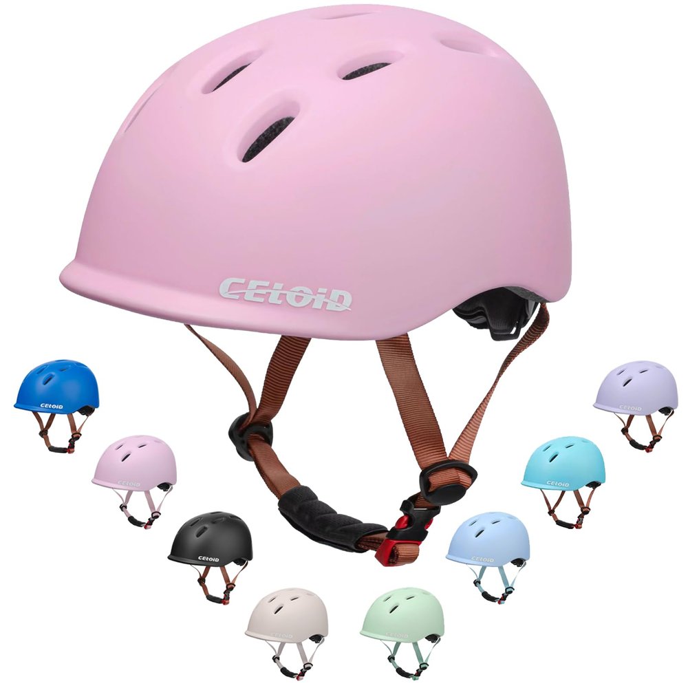 CELOID Kids Helmet,Baby Bike Helmets for Ages 5-8 Years Boys Girls,Toddler Adjustable Multi-Sport Cycling Skateboard Roller Skat Scooter Rollerblade Balance Skateboarding Helmet,Pink