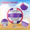 Lenwen 2 Pack Beach Volleyball Official Size 5 for Indoor Outdoor, Waterproof Soft Volleyball with Pump for Adult Beginner Beach Game Gym(Purple, Pink, White) view 2