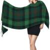 LMNSWDA Ross Clan Hunting Tartan Scottish Green Plaid Women's Fashion Cashmere Feel with Tassel Large scarf warm party shawl Wraps view 3