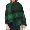 LMNSWDA Ross Clan Hunting Tartan Scottish Green Plaid Women's Fashion Cashmere Feel with Tassel Large scarf warm party shawl Wraps view 4