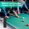 Leapiture 3/8-8 Teeth Pool Extension Cue 2oz Billiard Middle Shaft Extender Adapter Telescopic Cue Extender Pool Expand Cue view 2