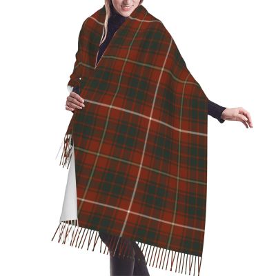 LMNSWDA Red and Green Bruce Clan Tartan Women's Fashion Cashmere Feel with Tassel Large scarf warm party shawl Wraps