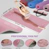 1/3 Pink Yoga Mat Thick, Yoga Set for Beginners Include High Density Pink Yoga Mat with Multi-loops Strap, Blocks, Booty Resistance Band Set, Door Anchor, Carring Strap view 3