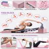 1/3 Pink Yoga Mat Thick, Yoga Set for Beginners Include High Density Pink Yoga Mat with Multi-loops Strap, Blocks, Booty Resistance Band Set, Door Anchor, Carring Strap view 4
