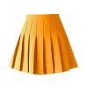 TONCHENGSD Women's High Waist Pleated Mini Skirt Skater Tennis Skirt (Gold,L) view 1