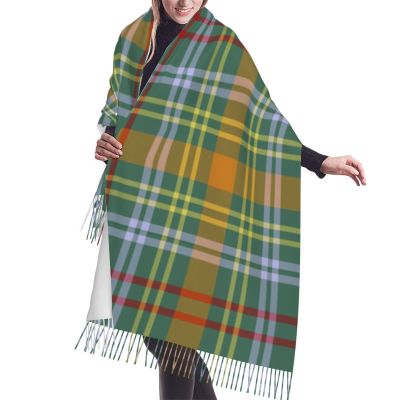 LMNSWDA O'Brien Clan Tartan Irish Plaid Pattern Women's Fashion Cashmere Feel with Tassel Large scarf warm party shawl Wraps