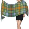 LMNSWDA O'Brien Clan Tartan Irish Plaid Pattern Women's Fashion Cashmere Feel with Tassel Large scarf warm party shawl Wraps view 3