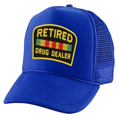 ALLNTRENDS Retired Dealer Embroidered Trucker Hat Adult Baseball Cap Adjustable Snapback (Royal Blue)