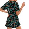 JEOCODY Western Pajamas for Women Short Short Sleeve Sleepwear Nightwear Set with Shirts and Pants Casual Loungewear for Teen Girls Size S-5XL,Aztec Tribal and Cactus Print view 3