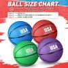 Libima 4 Pcs Rubber Basketball with Pump Official Size Indoor Outdoor Basketball Game Practice Training Kids Women Men Streetball Back to School Sport Gift(Size 6,Red, Green, Purple, Blue) view 3