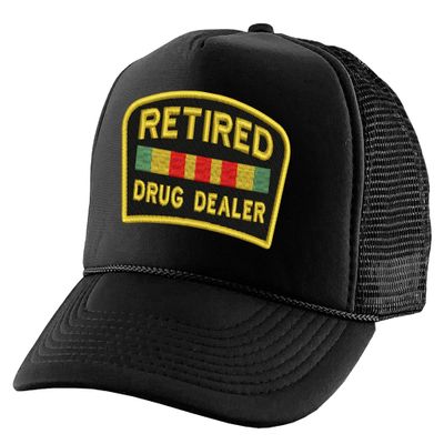 ALLNTRENDS Retired Dealer Embroidered Trucker Hat Adult Baseball Cap Adjustable Snapback (Black)