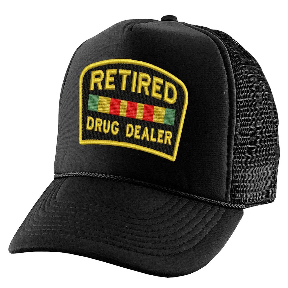 ALLNTRENDS Retired Dealer Embroidered Trucker Hat Adult Baseball Cap Adjustable Snapback (Black)