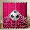 3D Football Blackout Curtains,Soccer Sports Games Curtains,Hexagon Honeycomb Curtains & Drapes 2 Panels 52"Wx63"L,Extreme Sport Window Treatments Football Net Bedroom Decor Tele Magenta Pink view 1