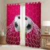 3D Football Blackout Curtains,Soccer Sports Games Curtains,Hexagon Honeycomb Curtains & Drapes 2 Panels 52"Wx63"L,Extreme Sport Window Treatments Football Net Bedroom Decor Tele Magenta Pink view 2