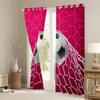 3D Football Blackout Curtains,Soccer Sports Games Curtains,Hexagon Honeycomb Curtains & Drapes 2 Panels 52"Wx63"L,Extreme Sport Window Treatments Football Net Bedroom Decor Tele Magenta Pink view 4