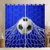 3D Football Blackout Curtains,Soccer Sports Games Curtains,Hexagon Honeycomb Curtains & Drapes 2 Panels 52"Wx63"L,Extreme Sport Window Treatments Football Net Bedroom Decor Navy Dark Blue view 1