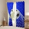 3D Football Blackout Curtains,Soccer Sports Games Curtains,Hexagon Honeycomb Curtains & Drapes 2 Panels 52"Wx63"L,Extreme Sport Window Treatments Football Net Bedroom Decor Navy Dark Blue view 4