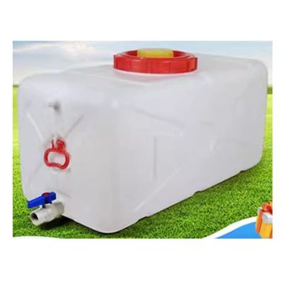 Water Storage Bucket, Outdoor Plastic Water Tank with Faucet Portable Water Barrel Camping Water Container Household Horizontal Storage Tank (Color : White, Size : 30L/41x25x25cm)