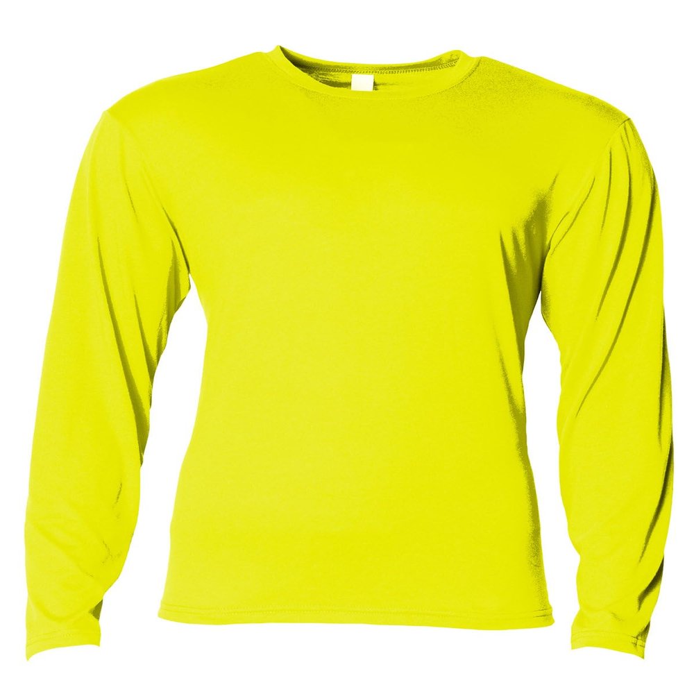 A4 Softek Long Sleeve Tee N3029 - Small - Safety Yellow