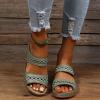 Yanzhenglip Orthopedic Wedge Sandals for Women Open Toe Ankle Strap Platform Sandals Casual Low Wedges Sandals Summer Beach Sandals Dress Shoes Comfortable Outdoor Shoes (2-Green, 7.5) view 2