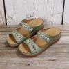 Yanzhenglip Orthopedic Wedge Sandals for Women Open Toe Ankle Strap Platform Sandals Casual Low Wedges Sandals Summer Beach Sandals Dress Shoes Comfortable Outdoor Shoes (2-Green, 7.5) view 3
