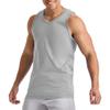 Hanes Men's Essentials Top Pack, Midweight Cotton Tanks, Sleeveless Shirts, 3-Pack, Light Steel view 2
