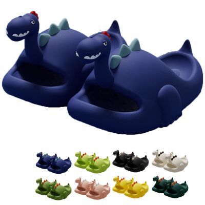 Dinosaur Slippers, Dinosaur Cloud Slides Dinosaur Slides Cute Cartoon Anti-Slip Novelty Open Toe Slides Summer Indoor Outdoor Beach Shoes Sandals for Adult Kids (Blue,8.5 Toddler)