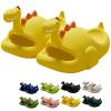Dinosaur Slippers, Dinosaur Cloud Slides Dinosaur Slides Cute Cartoon Anti-Slip Novelty Open Toe Slides Summer Indoor Outdoor Beach Shoes Sandals for Adult Kids (Yellow,7.5 Toddler) view 1