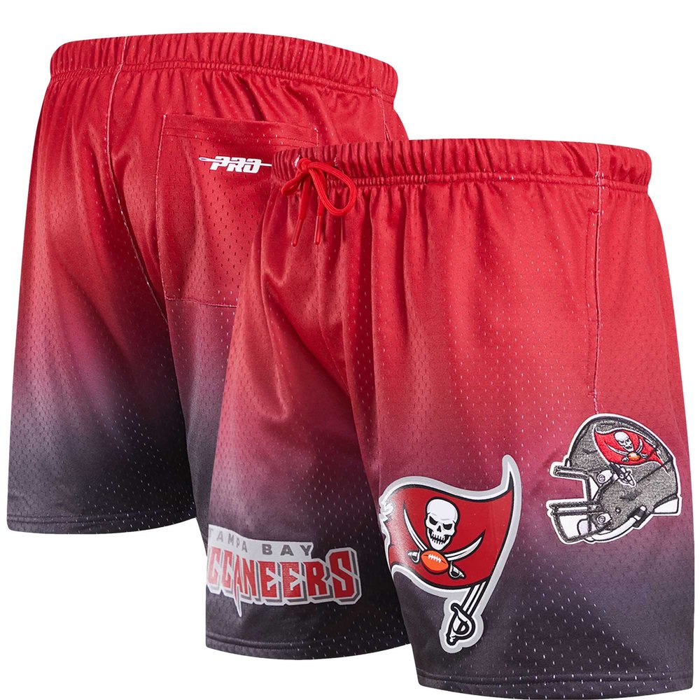 Pro Standard Men's Black/Red Tampa Bay Buccaneers Ombre Mesh Shorts
