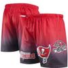 Pro Standard Men's Black/Red Tampa Bay Buccaneers Ombre Mesh Shorts view 1
