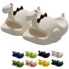 Dinosaur Slippers, Dinosaur Cloud Slides Dinosaur Slides Cute Cartoon Anti-Slip Novelty Open Toe Slides Summer Indoor Outdoor Beach Shoes Sandals for Adult Kids (Beige,1.5 Big Kid) view 1