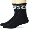 HUGO 2-Pack Square Logo Ribbed Cotton Socks view 1
