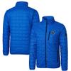 Cutter & Buck Men's Royal New York Giants Helmet Rainier PrimaLoft Eco Insulated Full-Zip Puffer Jacket view 1