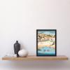 Artery8 Small Boats in St Ives Bay Coastal Cityscape Artwork Framed Wall Art Print A4 view 2