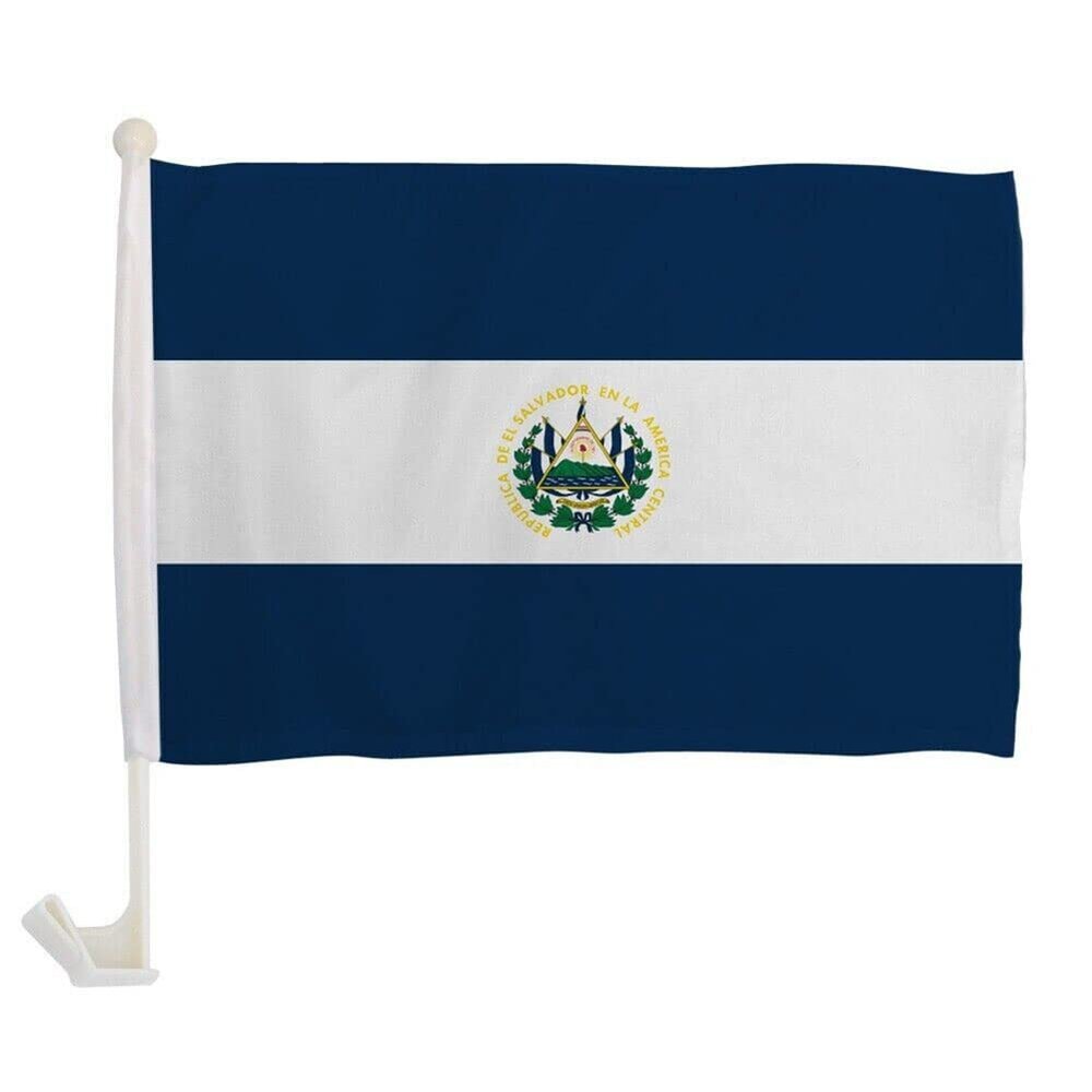 12x18 El Salvador Country Car Window Vehicle 12"x18" Premium Quality Flag