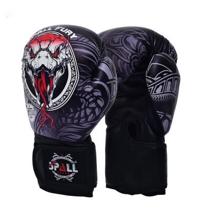 Spall Pro US Boxing Gloves for Kids, Men & Women - Pro Training Sparring Punching Gloves - Muay Thai MMA, Kickboxing Heavy Bag Workout Leather Boxing Gloves Gray/Black-8oz