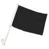 BLACK Double Sided Car Flag White Solid Color Car Window Flag 100D FABRIC view 1