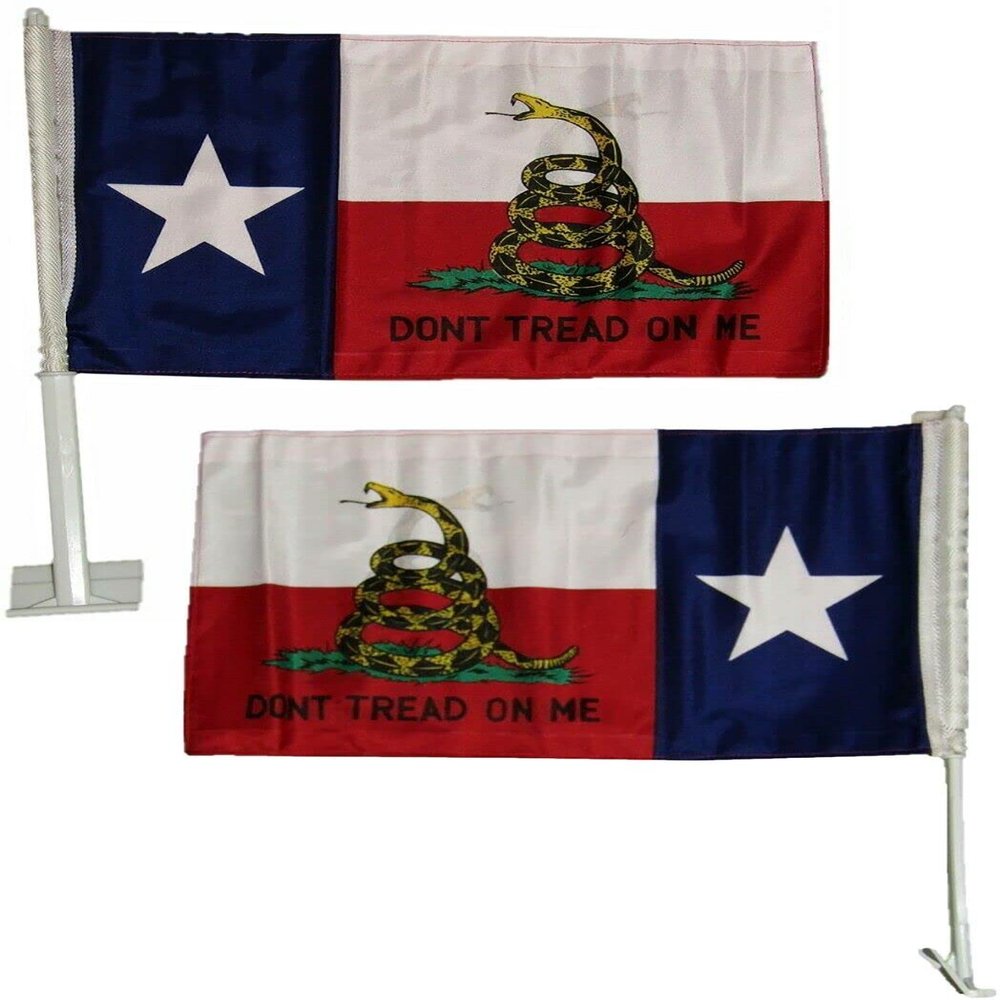 12x18 Texas Gadsden State Double Sided Car Window Vehicle 12"x18" Flag