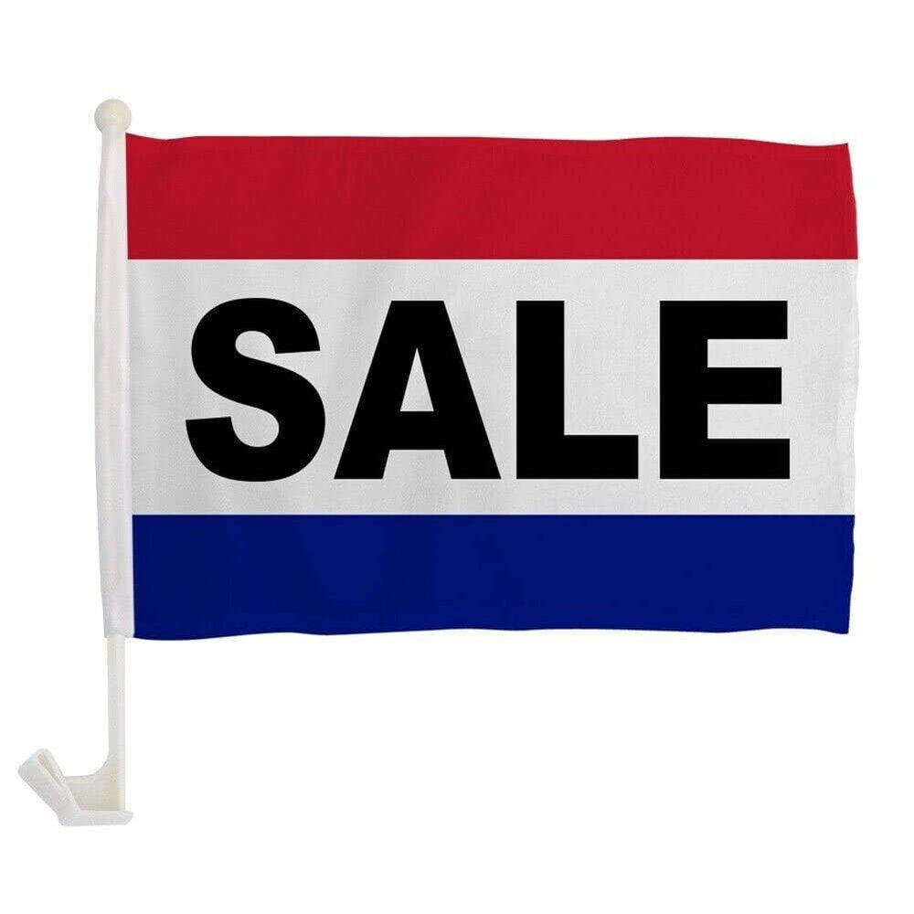 1 Dozen Sale Car Flag Single Sided RWB Sale Car Window Flag 12x16inch