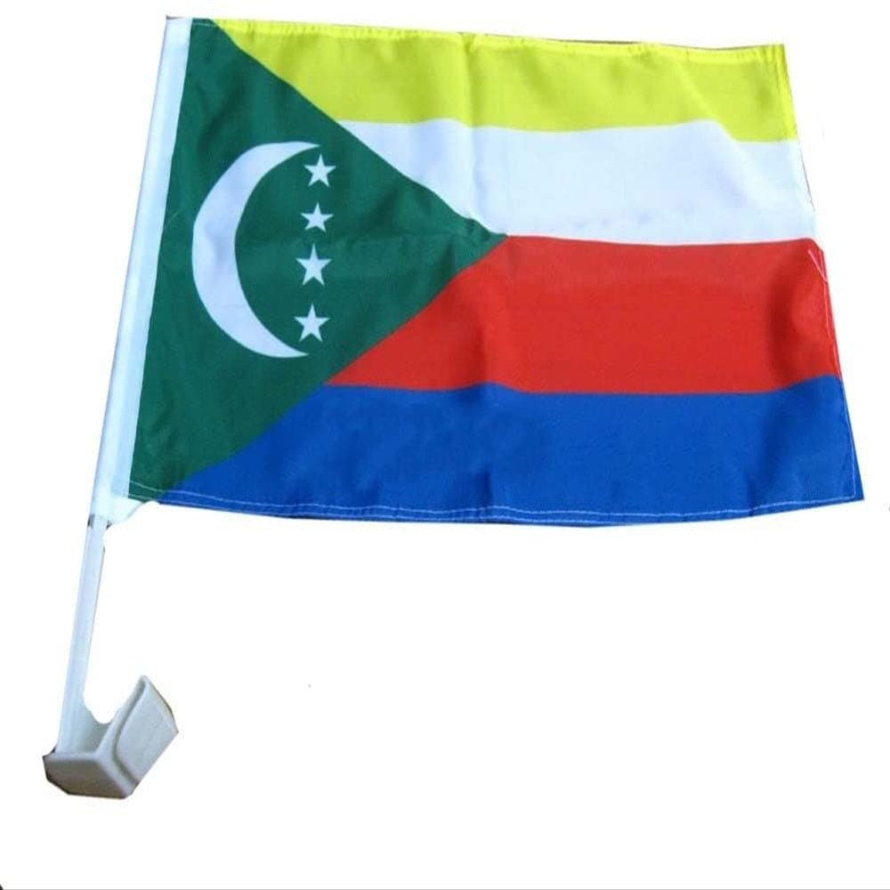 (2 Pack) Comoros Country Car Window Vehicle 12x18 12"x18" Flag