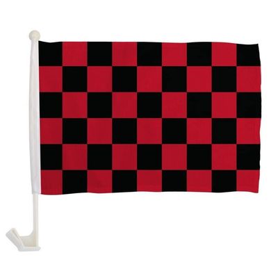 12x18 Black Red Checkered Checker Racing Premium Car Window Vehicle 12"x18" Flag
