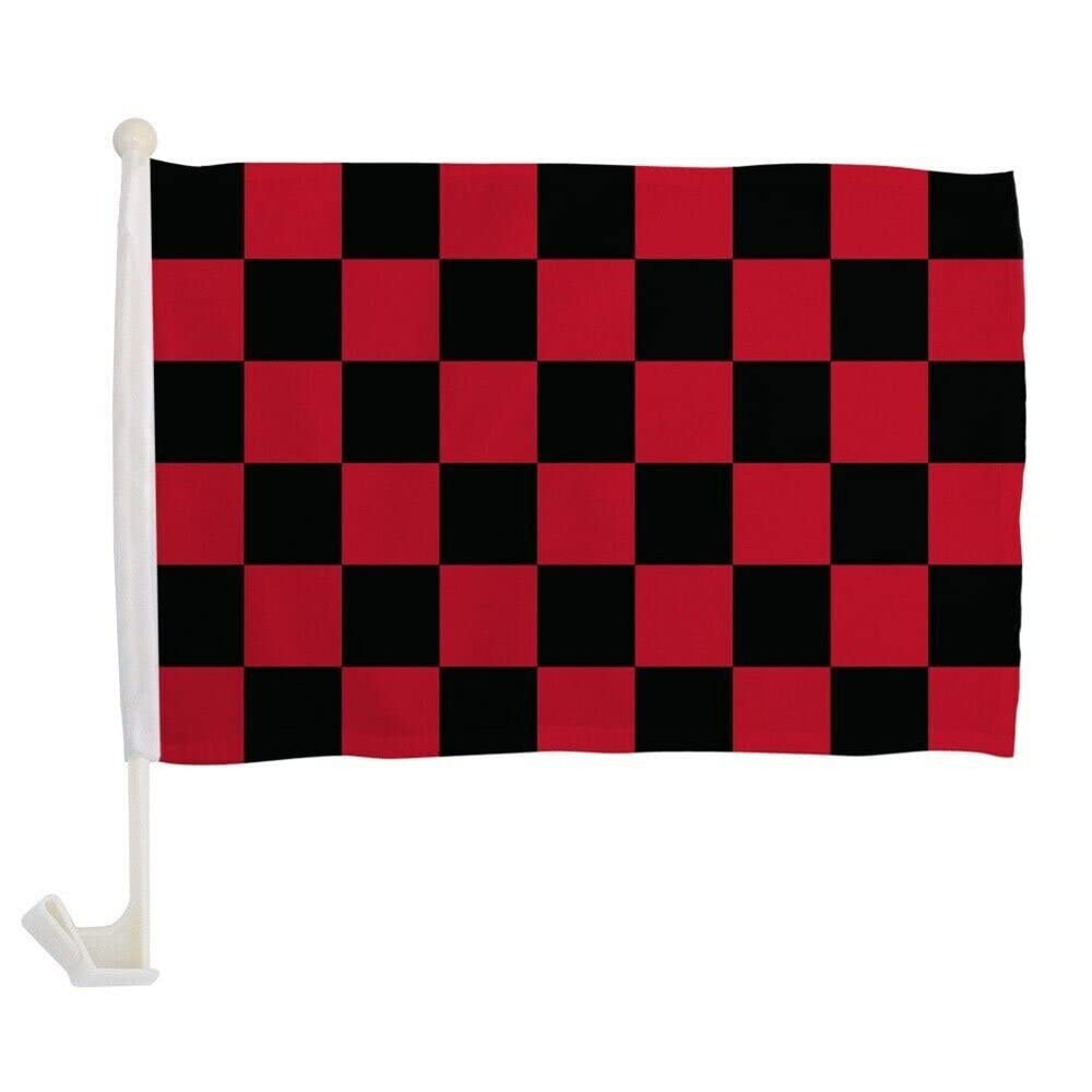 12x18 Black Red Checkered Checker Racing Premium Car Window Vehicle 12"x18" Flag