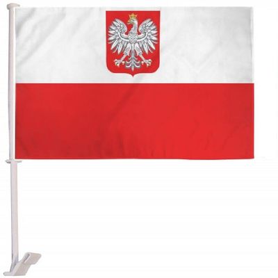 11x15 Poland Eagle Polska Premium Car Window Vehicle 11"x15" Flag clip