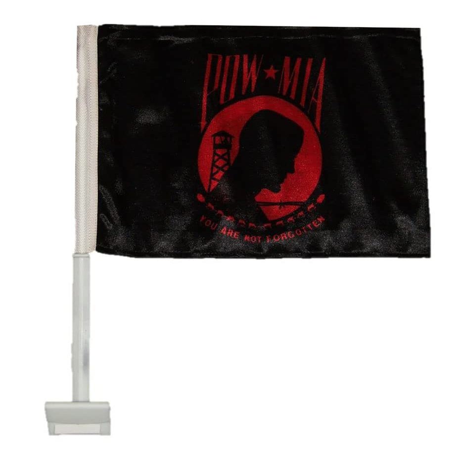 12x18 POW MIA POWMIA Red Black Double Sided Car Window Vehicle 12"x18" Flag