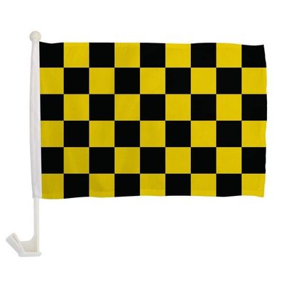 12x18 Black Yellow Checkered Checker Racing Car Window Vehicle 12"x18" Flag